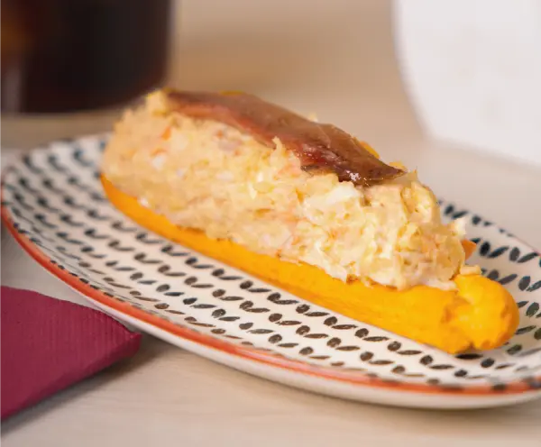 Marinera Marinera (ensaladilla rusa y anchoa). Restaurante Barco de Sal. Las mejores tapas de Torrevieja